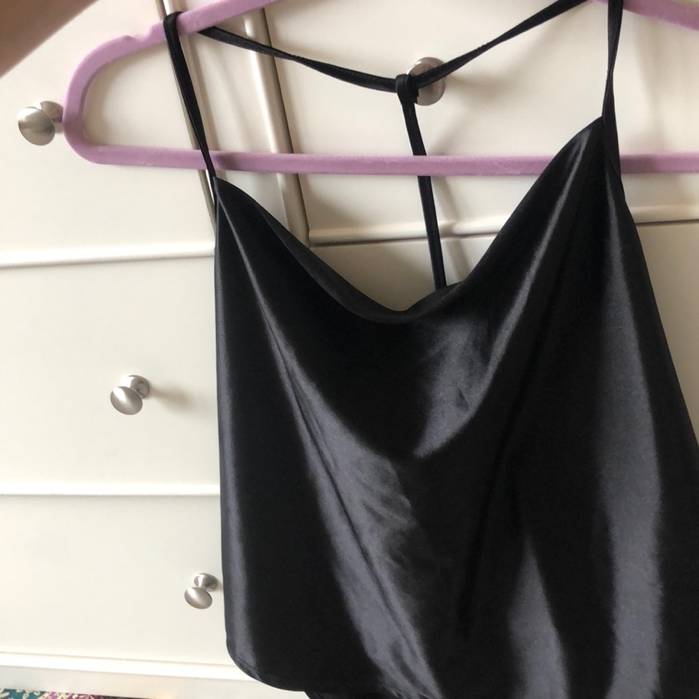 black silky tank